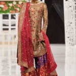 Embellished Tissue Shirt With Two-Tone Farshi Gharara