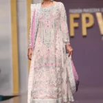Dusty Pink, Pink, and Grey Net Bridal Ensemble