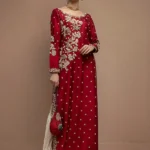 Deep Red Silk Dhaka Ensemble