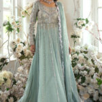 Alaarya: Ice Blue Heavily Embellished Peshwas
