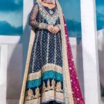 Prussian Blue Bridal Maxi and Sharara Ensemble