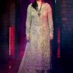 Khaki Tissue and Raw Silk Embellished Sharara Set