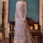 Lilac Embellished Net Shirt with Organza Sharara