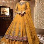 Vibrant Chrome Yellow Anarkali Sharara Set