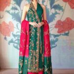 Deep Jungle Angrakha Silk Ensemble