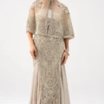 Celestial Silver Embellished Gown Set