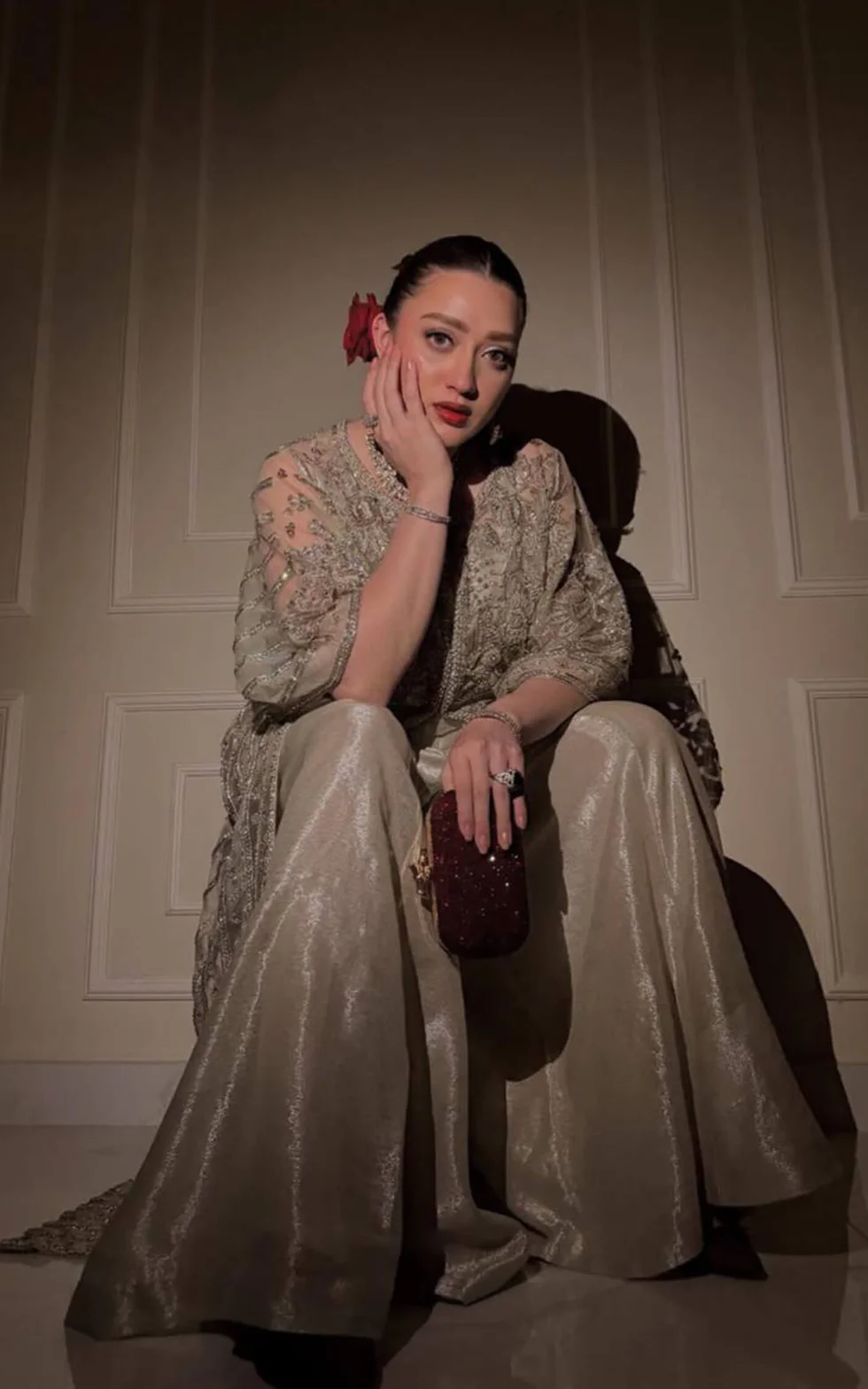 Opulent Champagne Embellished Formal Set - Image 4