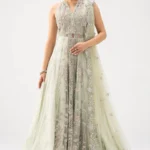 Celestial Aura: Mint Green Heavily Embellished Gown