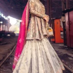 Elegant Grey Bridal Sharara Ensemble