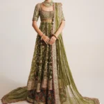 Embellished Green Pishwas Bridal Ensemble