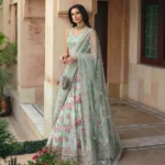 Sea Green Embellished Silk Lehenga Set