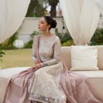 Helen Champagne Embroidered Long Shirt Set & Trouser