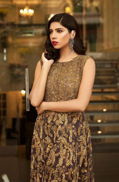 Amethyst Organza Draped Gown - Image 4