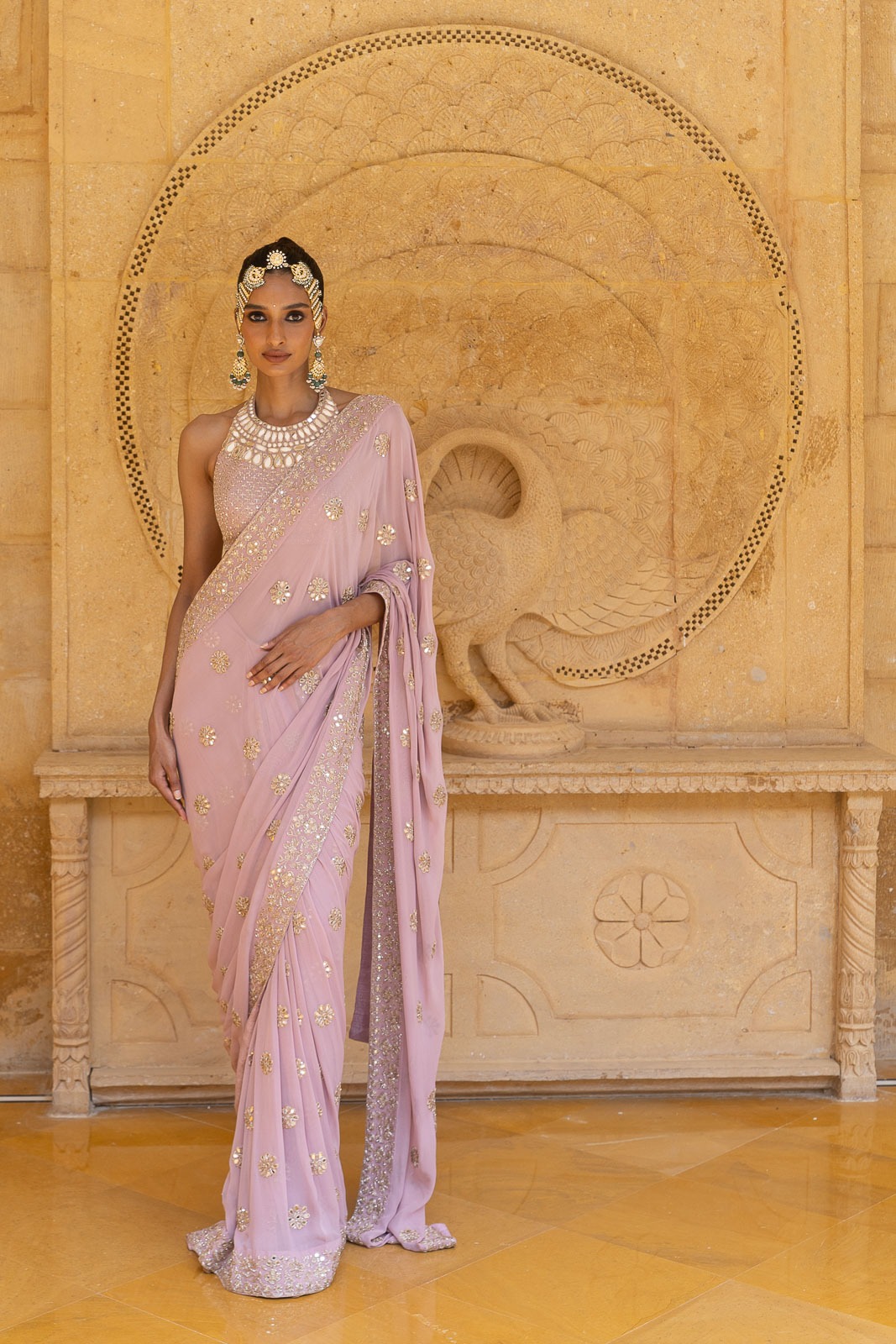 Orchid Radiance Bridal Sari Set