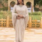 Moonlit Coconut Embroidered Sari Set