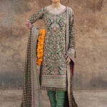 Emerald Green Dress – Kameez with Embroidered Trouser & Dupatta