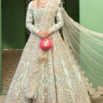 Royal Ice Blue Raw Silk Pishwas Lehenga