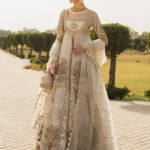 Maroon Crushed Front Open Peplum with Floral Sharara