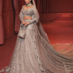 Regal Grey Net Bridal Lehenga Set
