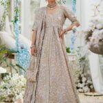 Rose Gold & Coral Zareen Bridal Lehenga Set