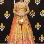 Regal Yellow and Orange Pakistani Bridal Lehenga Choli