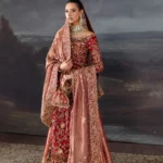 Crimson Khaddi Silk Gharara Ensemble