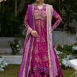 Majestic Magenta & Gold Embellished Anarkali Lehenga