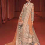 Ethereal Peach Bridal Peshwas & Lehenga Set – A Vision of Soft Glamour