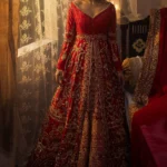 Regal Red Bridal Lehenga with Front-Slit Frock