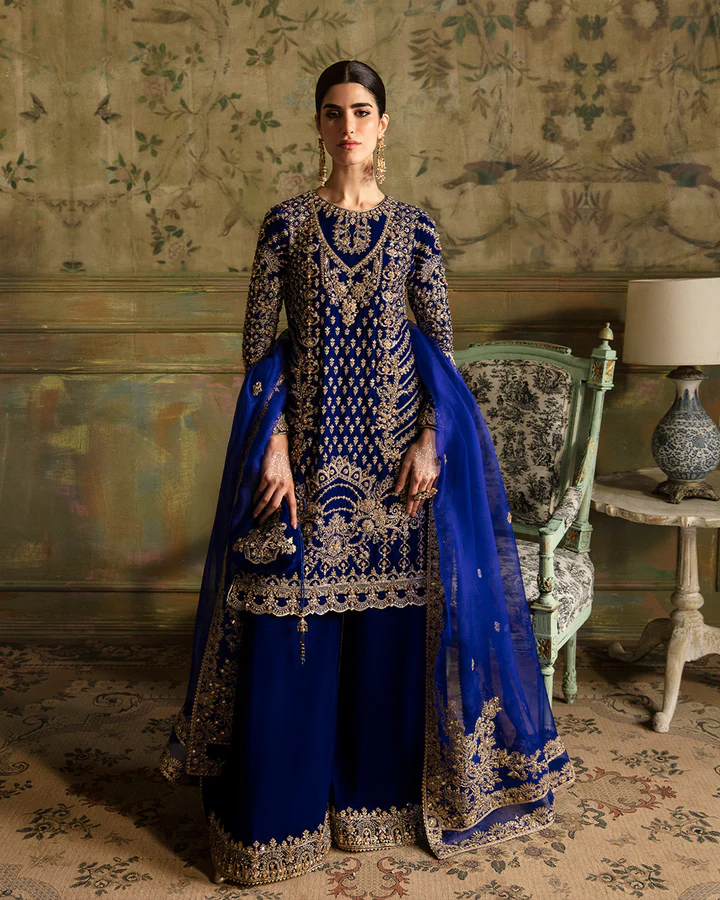 Seyhana Electric Blue Velvet Ensemble - Image 5