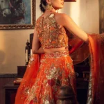 Royal Orange Mehndi Lehenga Choli – Traditional Bridal Elegance