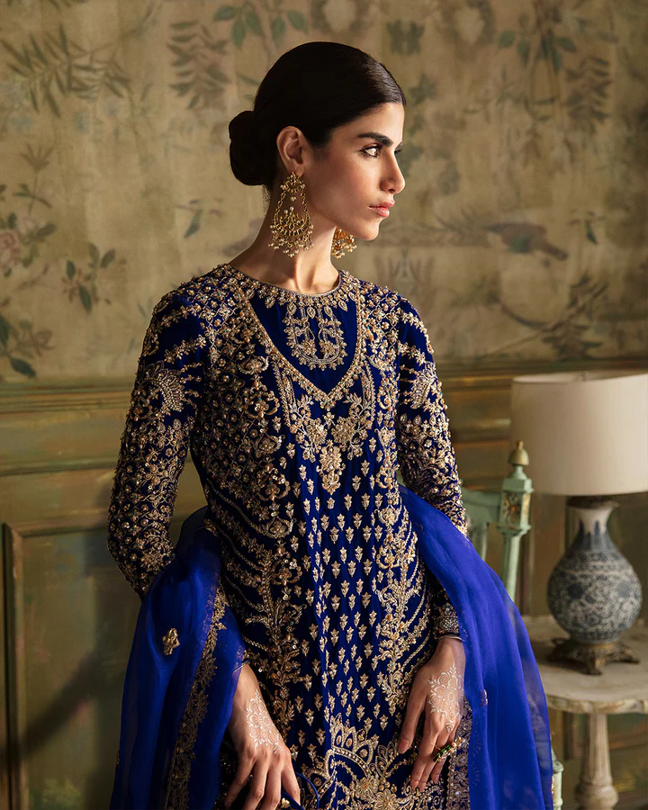Seyhana Electric Blue Velvet Ensemble - Image 4