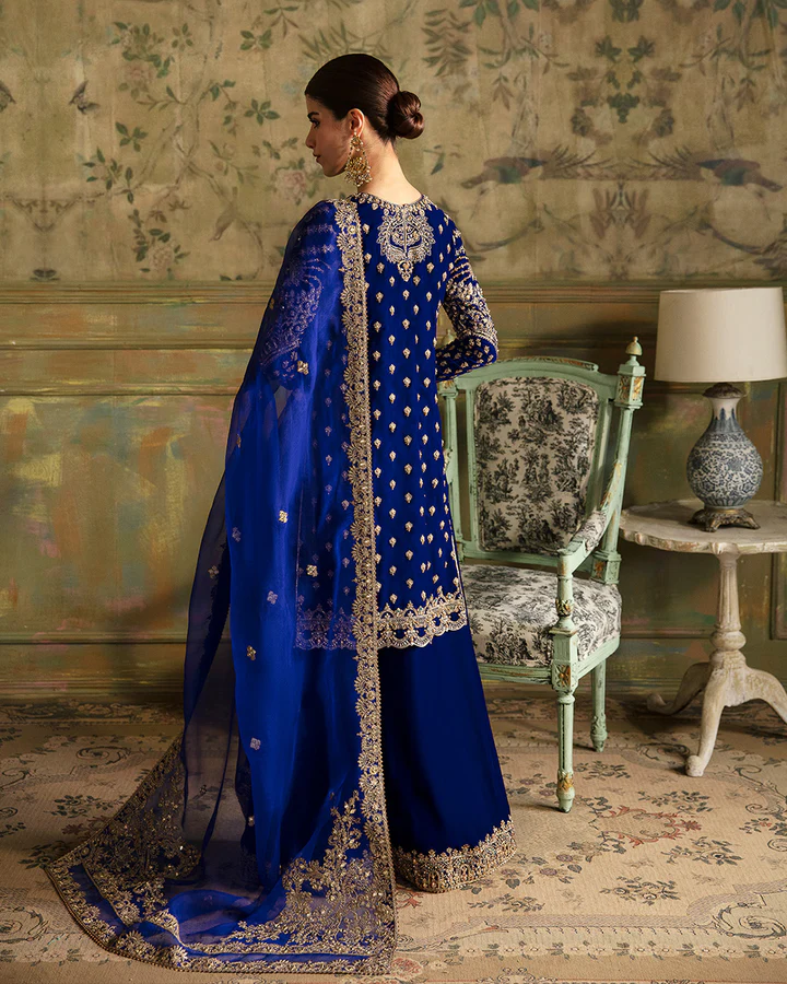 Seyhana Electric Blue Velvet Ensemble - Image 3