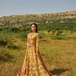 Radiant Mustard & Maroon Bridal Lehenga Choli