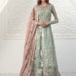 Silver Rose Front-Open Embellished Ensemble