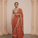 Sunset Glow Bandhani Sari Set