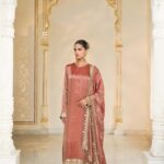 Ethereal Brick-Gold Tissue Ensemble