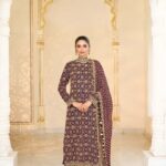 Regal Maroon Bandhani Ensemble