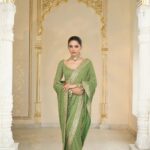 Starlit Olive & Gold Sari Set