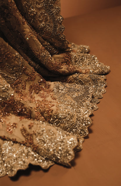 Majestic Sepia and French Beige Bridal Ensemble - Image 5