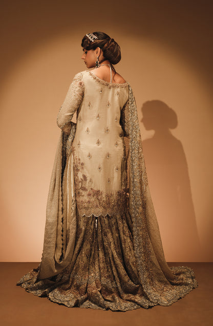 Majestic Sepia and French Beige Bridal Ensemble - Image 4