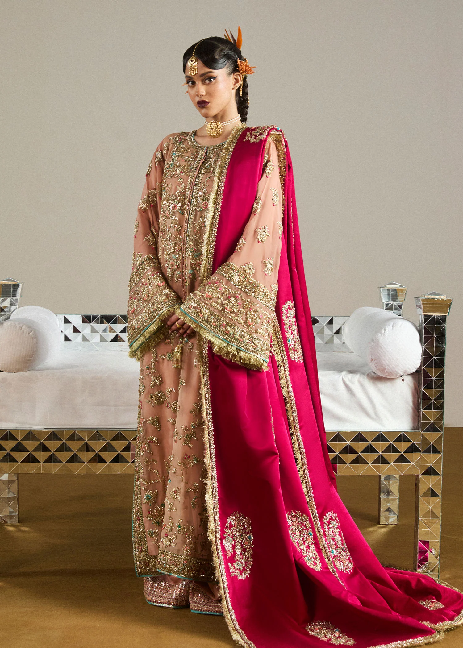 Rose Gold Organza Statement Ensemble - Image 4