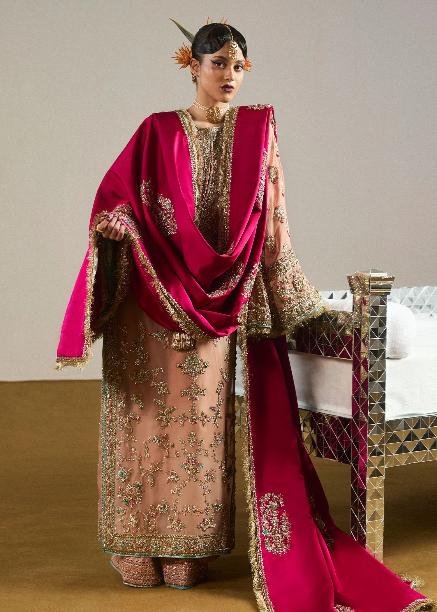 Rose Gold Organza Statement Ensemble - Image 2