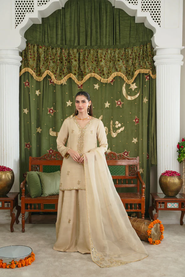 Iraah Soft Beige Bridal Ensemble - Image 4