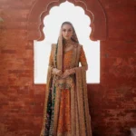 Sunlit Rust, Green, and Gold Bridal Ensemble