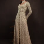 Silver-Pink Bridal Lehenga Gown