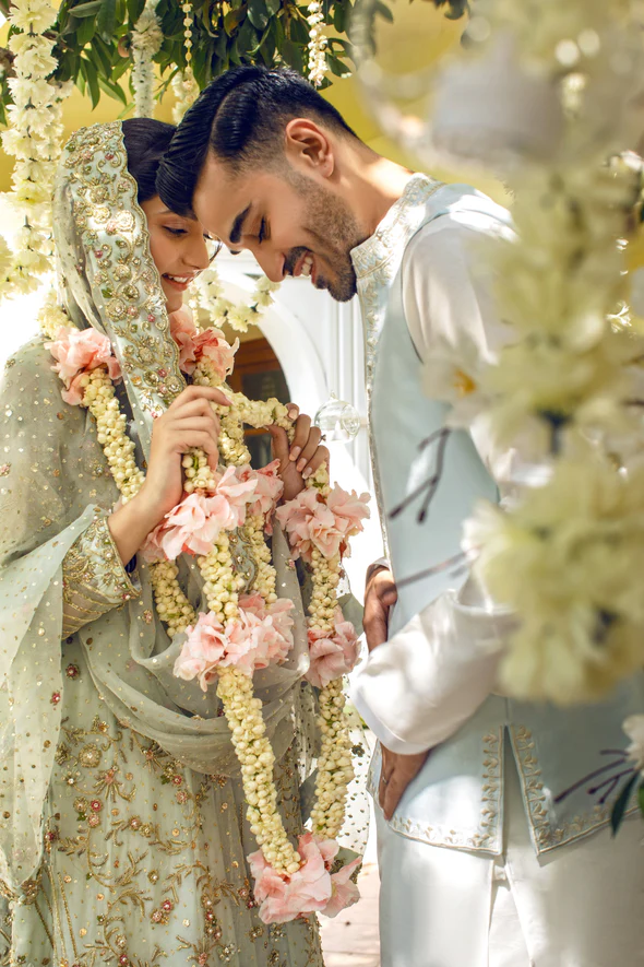 Zehnaseeb Pastel Mint Kalidaar Bridal Ensemble - Image 7