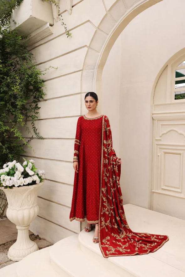 Anika Royal Maroon Bridal Ensemble - Image 8