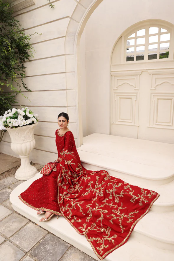 Anika Royal Maroon Bridal Ensemble - Image 7