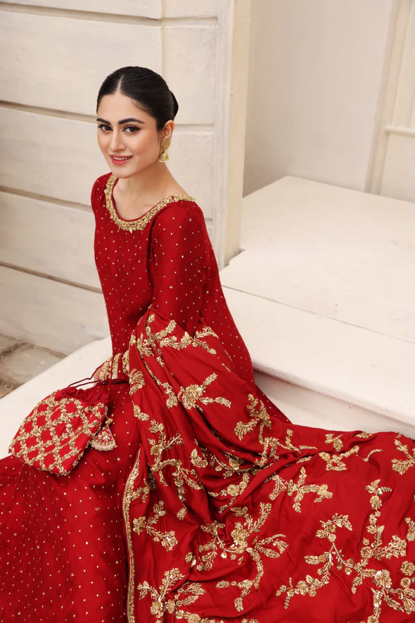 Anika Royal Maroon Bridal Ensemble - Image 4